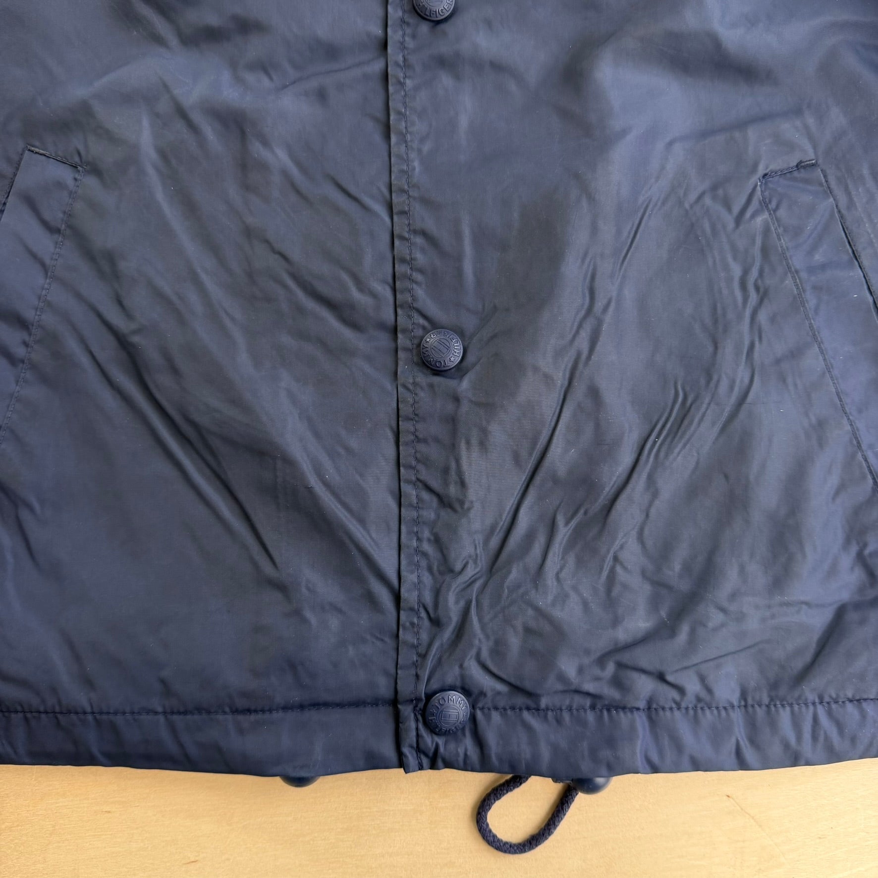 J- Vintage Tommy Hilfiger Embroidered Text Coach Jacket - L