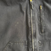 J- Vintage Walls Faded Black Canvas Hooded Work Jacket - L