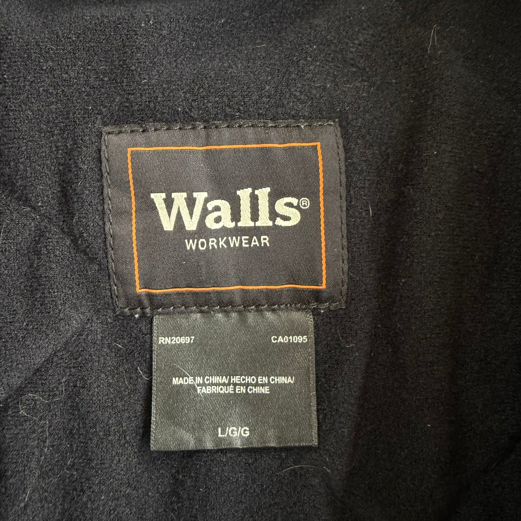 J- Vintage Walls Faded Black Canvas Hooded Work Jacket - L