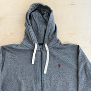 J- Vintage Polo RL Embroidered Logo Zip Up Hoodie - L