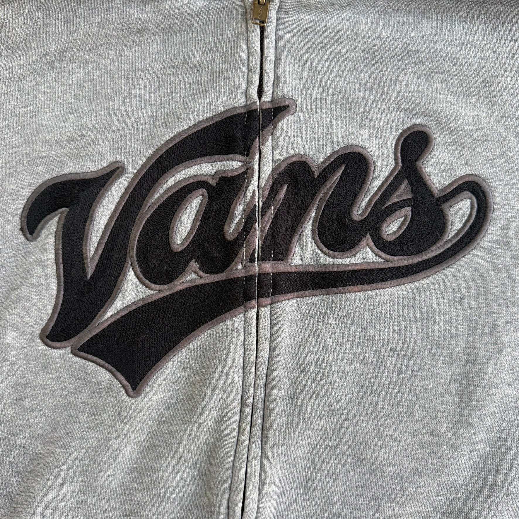 J- Vans Embroidered Text Zip Up Hoodie - M