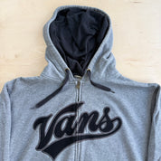 J- Vans Embroidered Text Zip Up Hoodie - M
