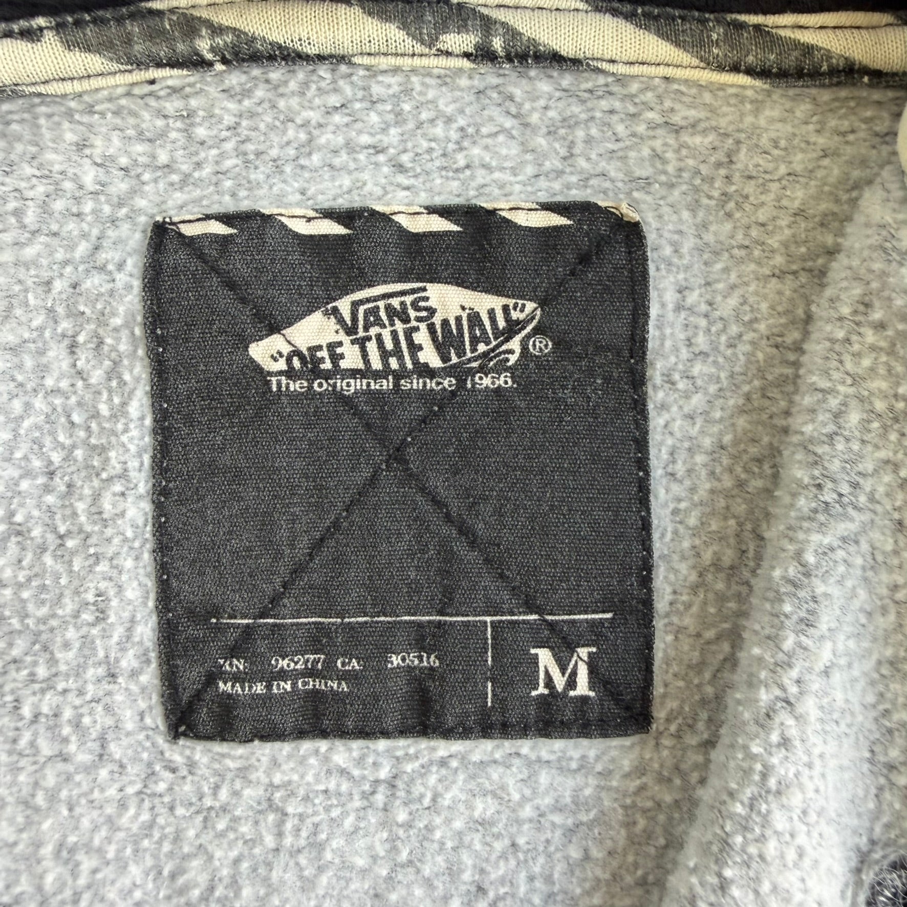 J- Vans Embroidered Text Zip Up Hoodie - M