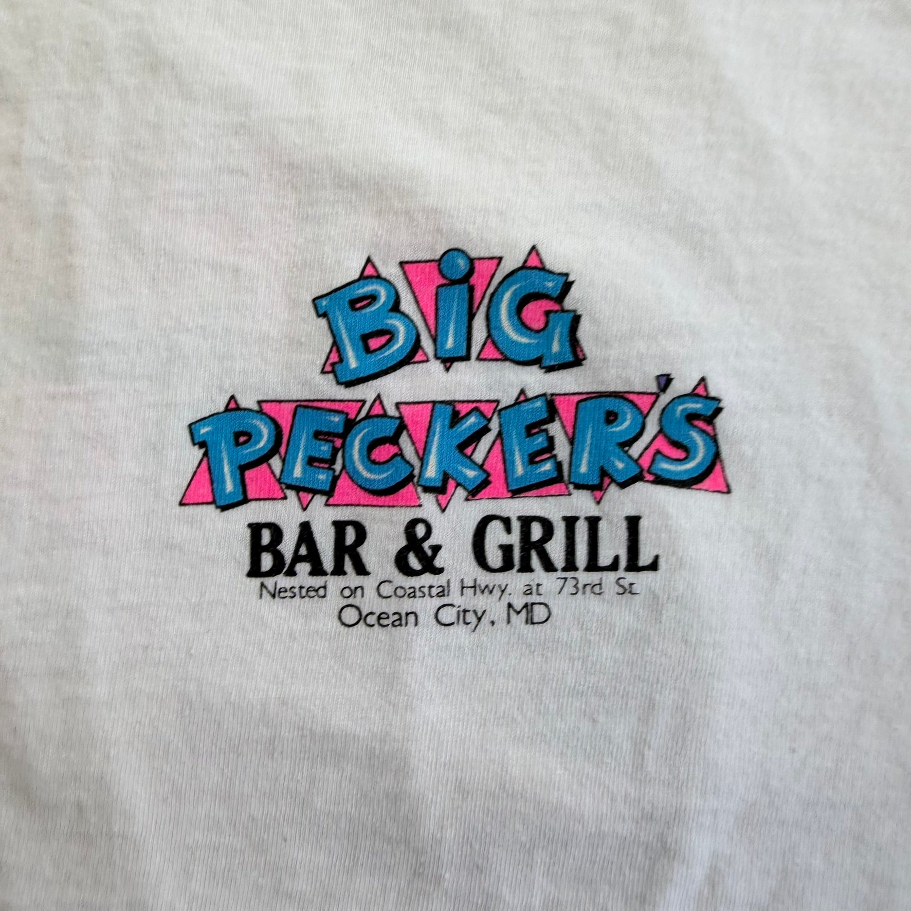 J- Vintage '88 Big Pecker Bar & Grill Graphic Made In USA Single Stitch Tee - L