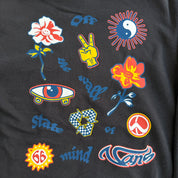 J- Vans Peace Signs & Text Graphic Hoodie - S