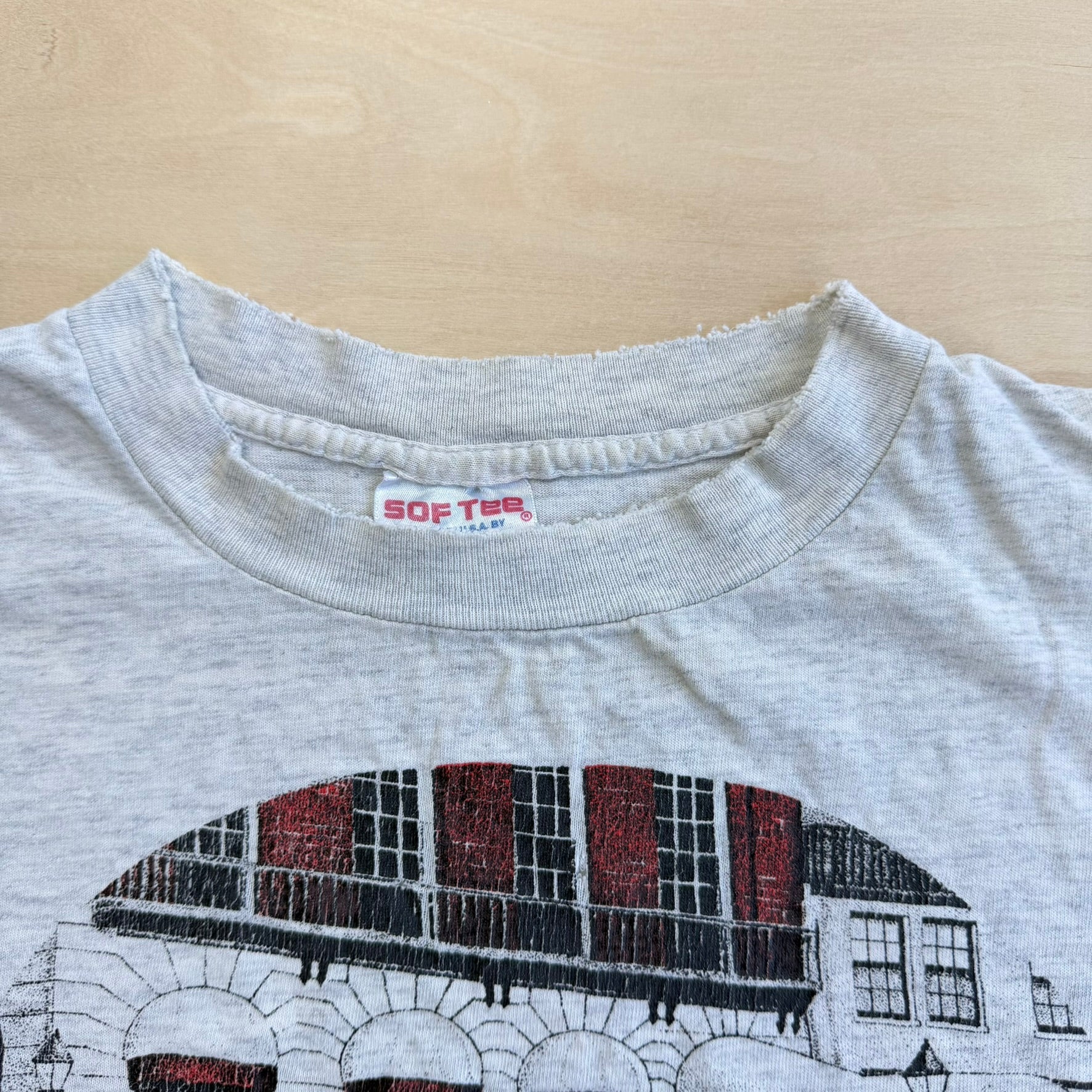 J- Vintage Cheers Boston Graphic Made In USA Single Stitch Tee - XL