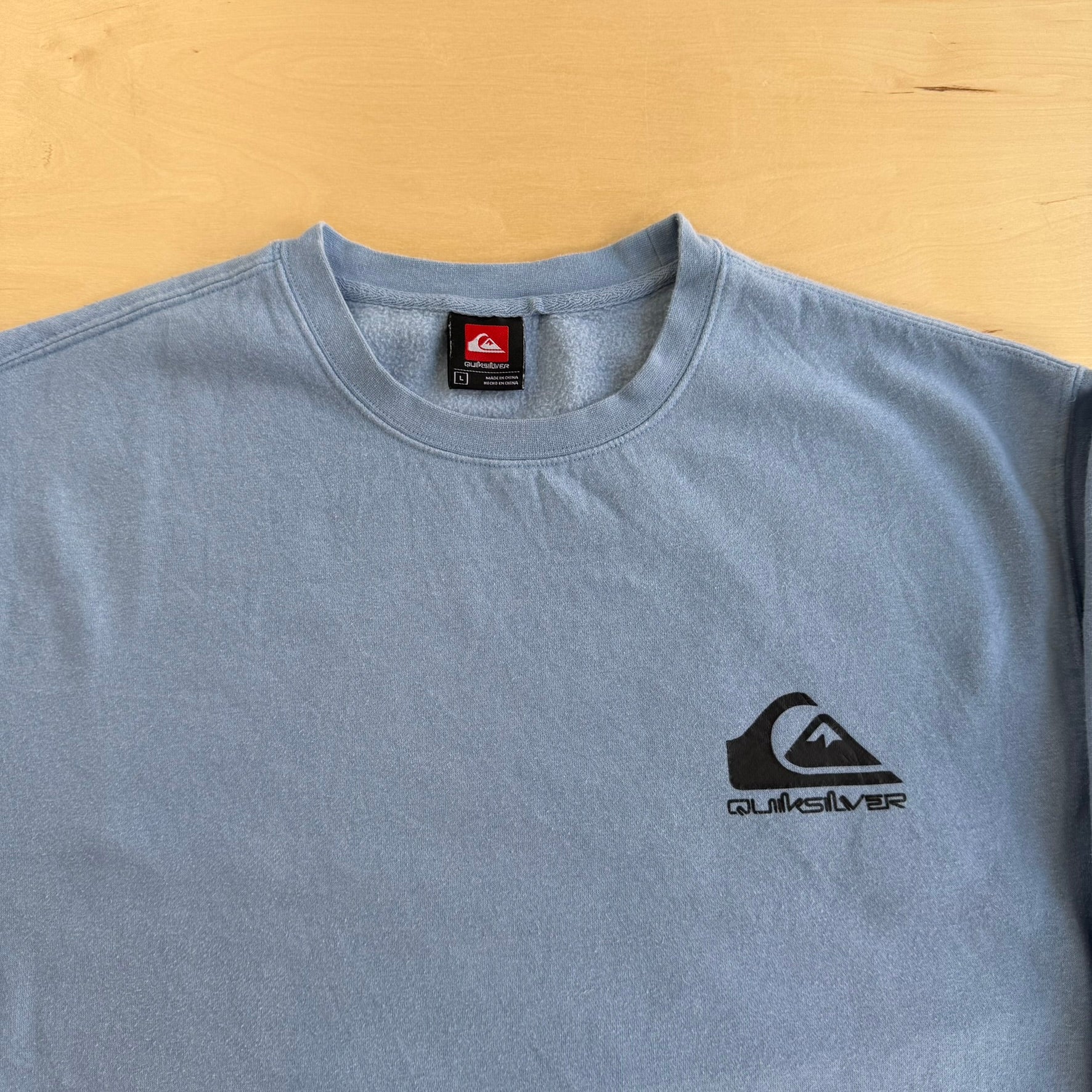J- Quicksilver Logo Baby Blue Crewneck - L