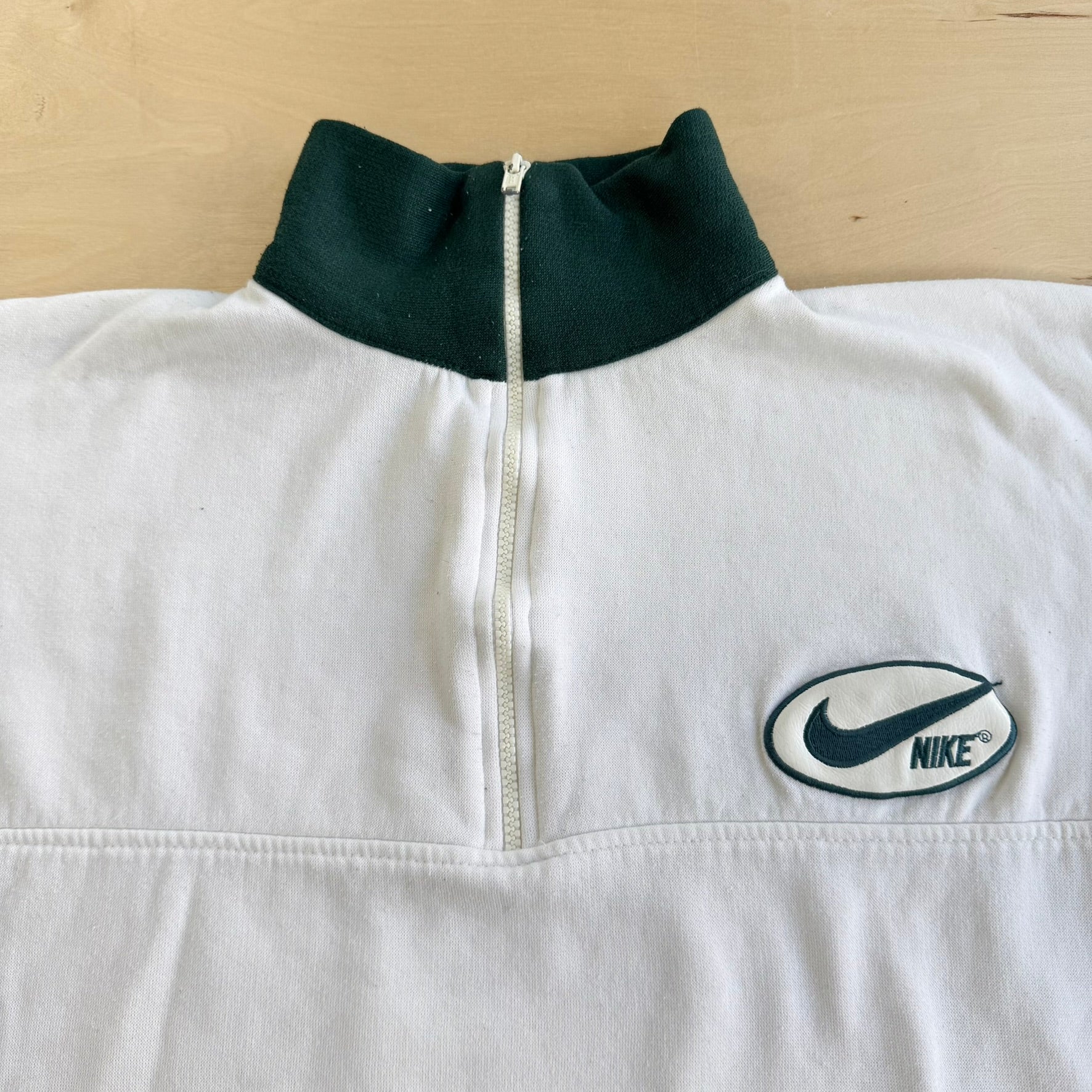 J- Vintage 90s Nike Embroidered Logo Made In USA Quarter Zip Crewneck - L