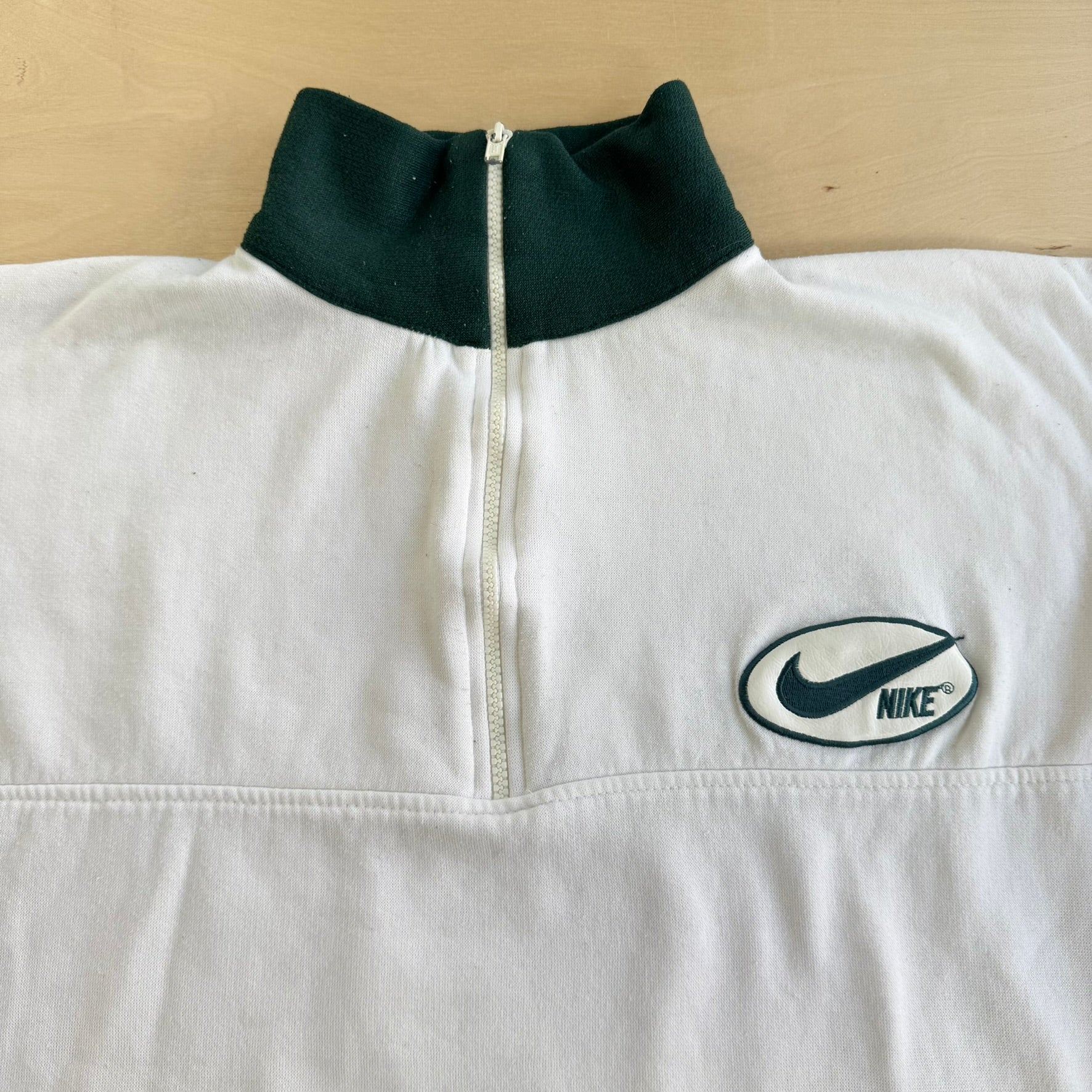 J- Vintage 90s Nike Embroidered Logo Made In USA Quarter Zip Crewneck - L