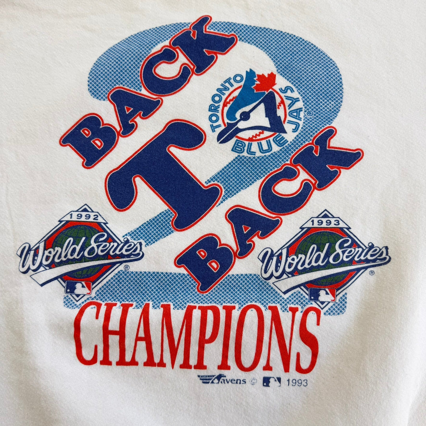 J- Vintage '93 Toronto Blue Jays MLB B2B World Series Champions Graphic Crewneck - XL