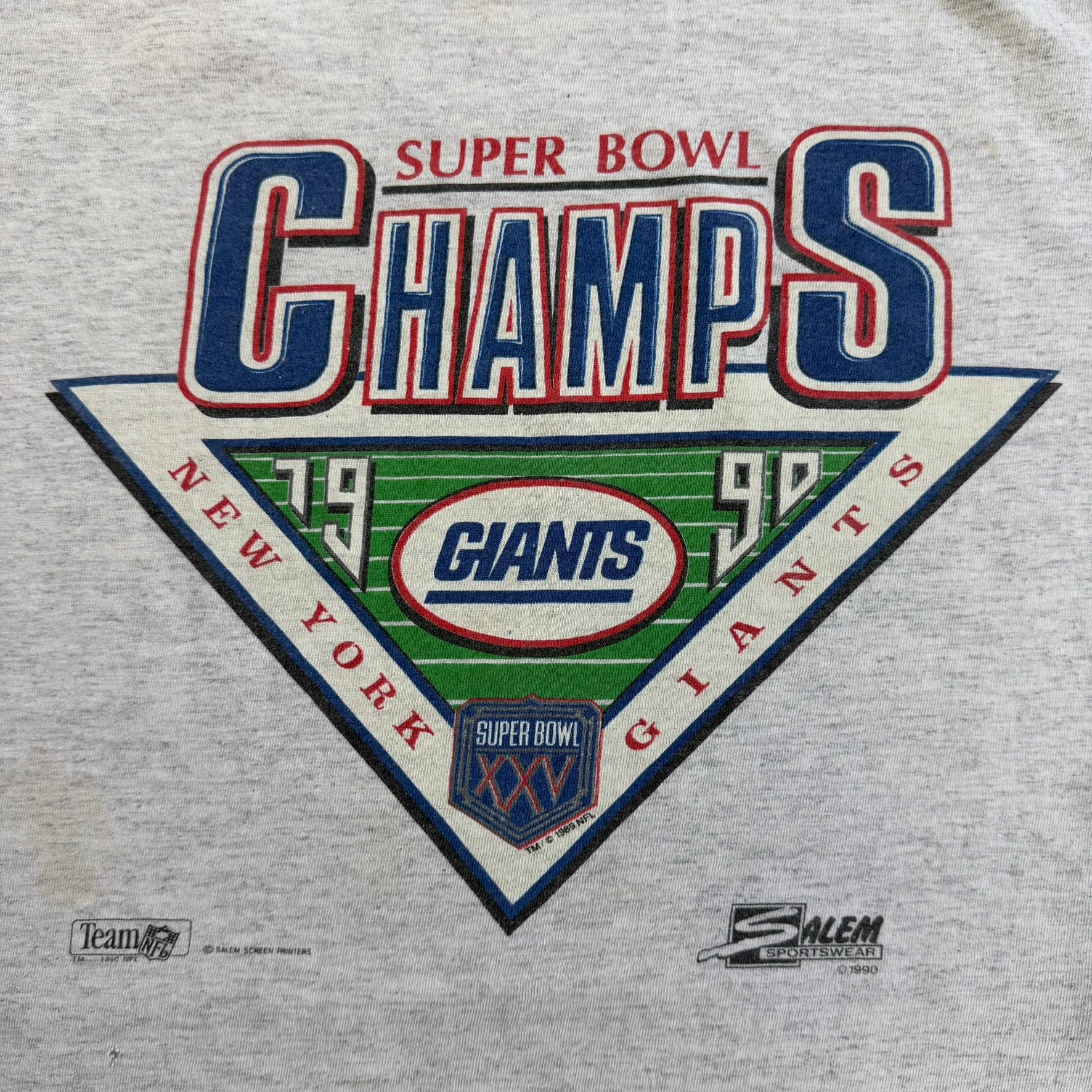 J- Vintage '90 New York Giants NFL Super Bowl 25 Graphic Tee - XL