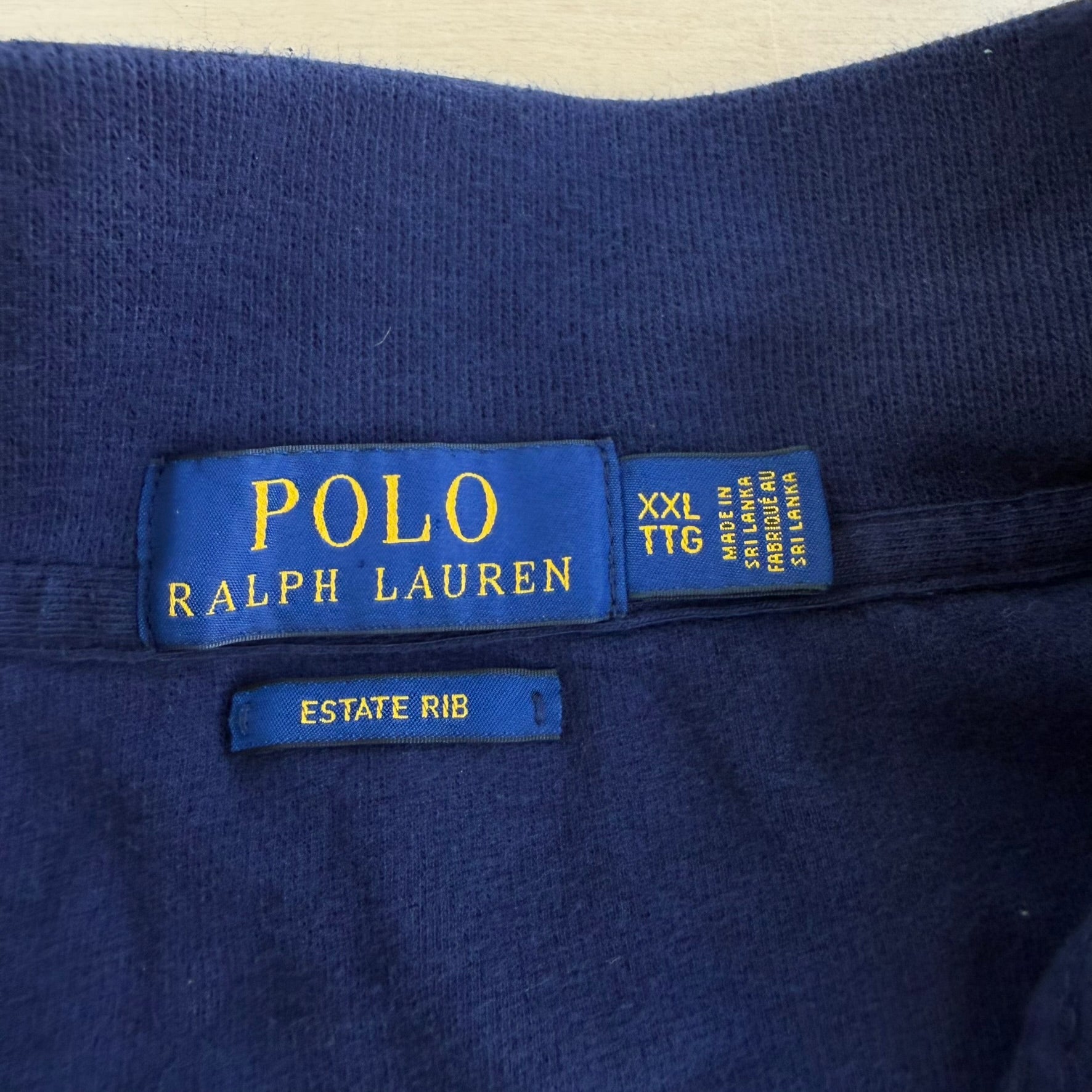 J- Vintage Polo RL Embroidered Logo Navy Quarter Zip Crewneck - 2XL