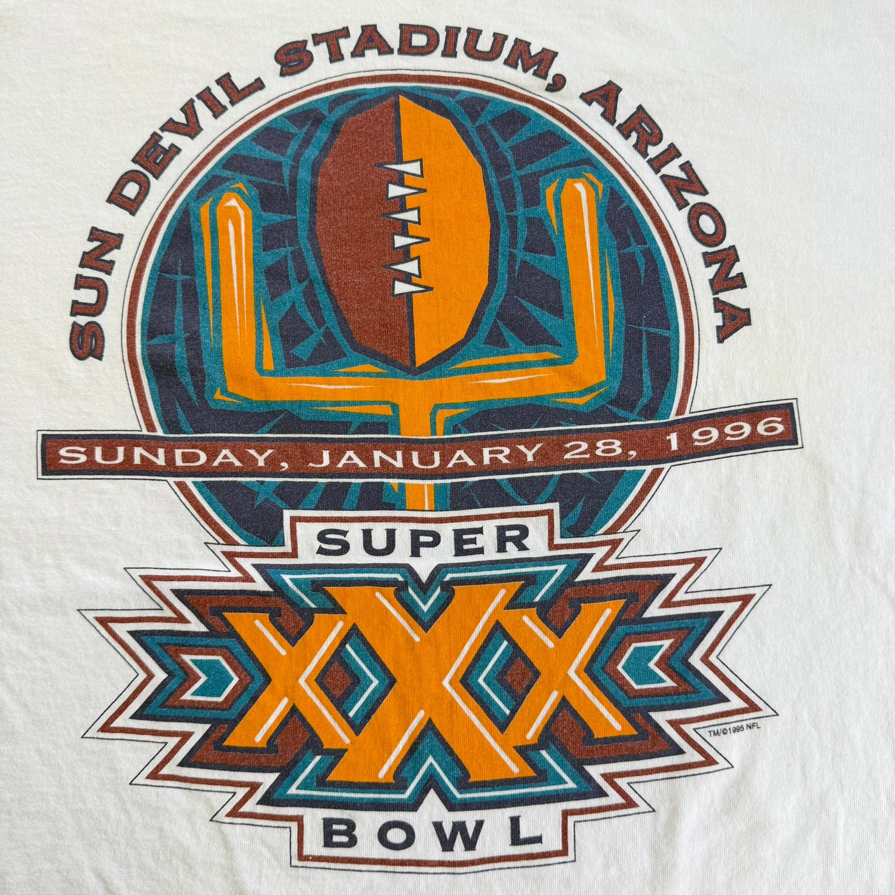 J- Vintage '95 NFL Super Bowl 30 Starter Graphic Single Stitch Tee - 2XL