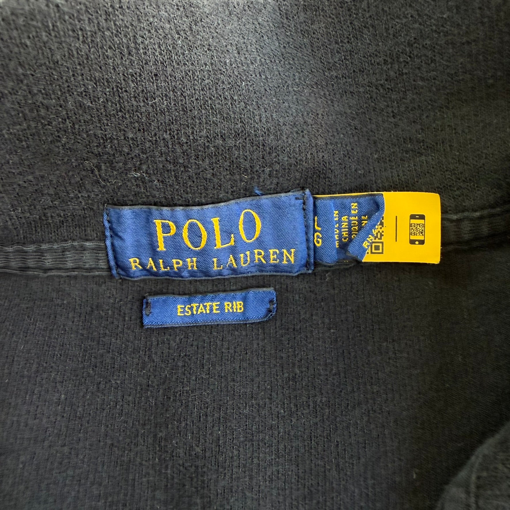 J- Vintage Polo RL Embroidered Logo Black Quarter Zip Crewneck - L