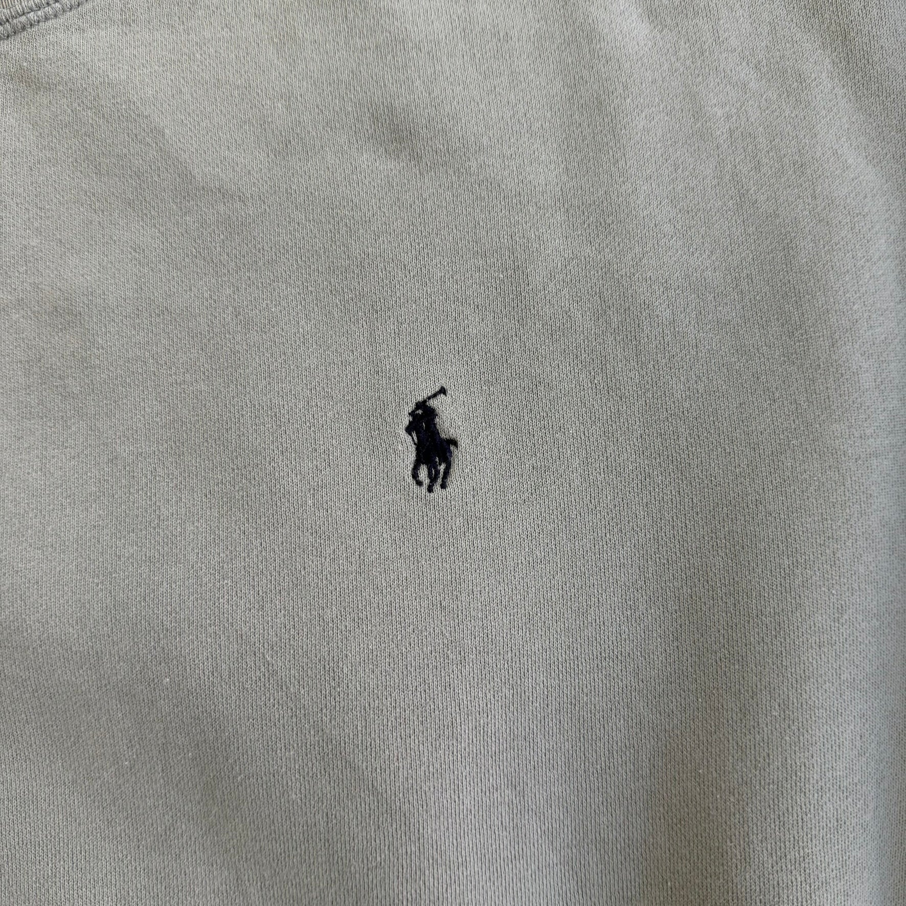 J- Vintage 90s Polo RL Embroidered Logo Grey Crewneck - M