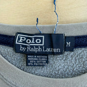 J- Vintage 90s Polo RL Embroidered Logo Grey Crewneck - M