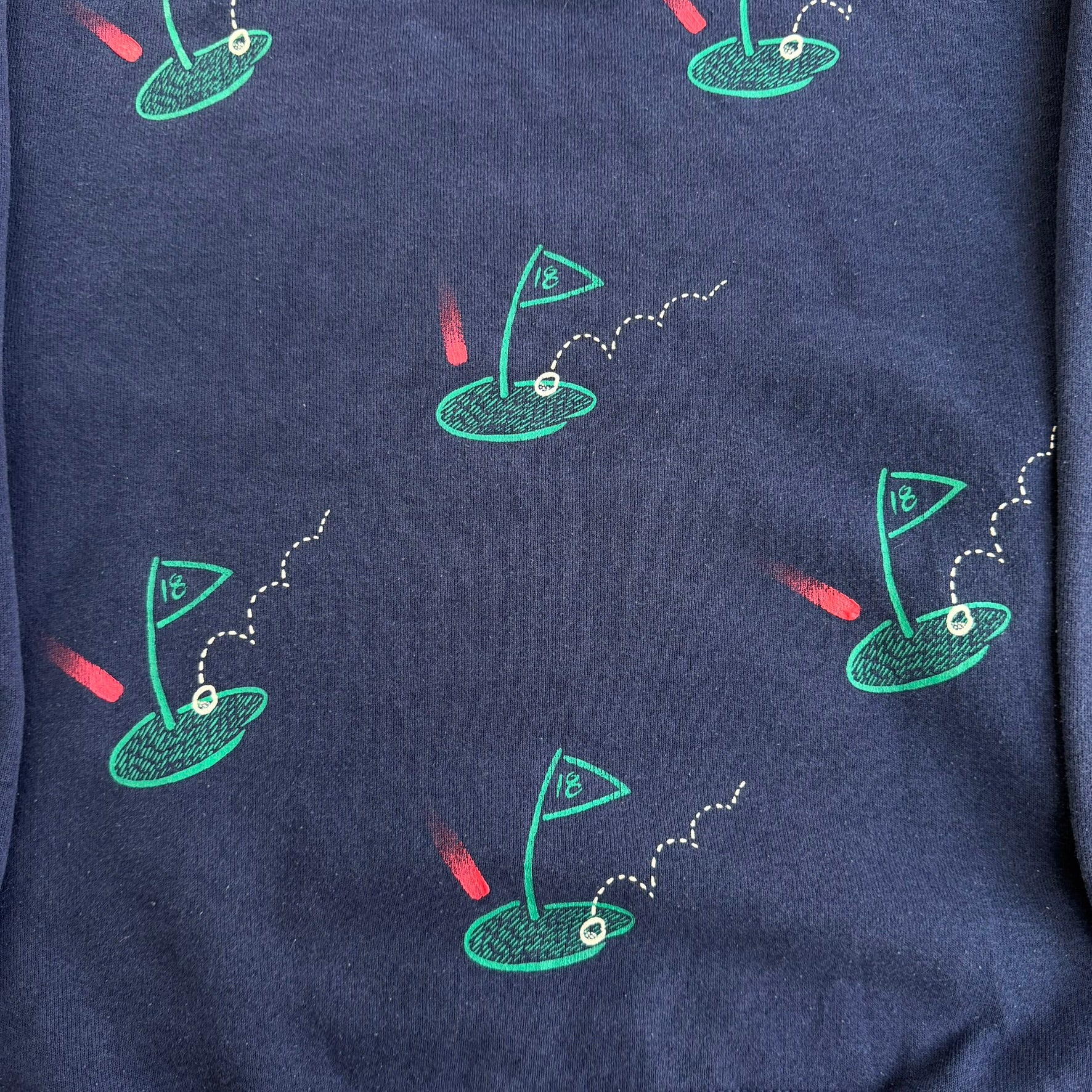 J- Vintage OT Fox Designs Golf 18th Hole Graphic Made In USA Crewneck - M