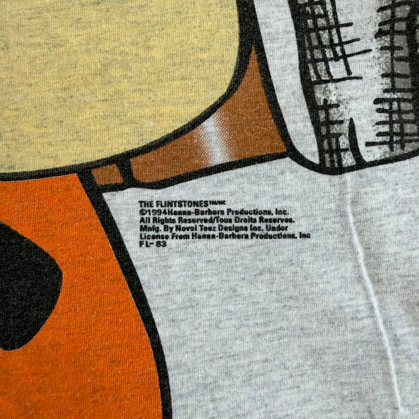 J- Vintage '94 The Flintstones Honey Im Home Jumbo Print Single Stitch Tee - OSFA (fits XL