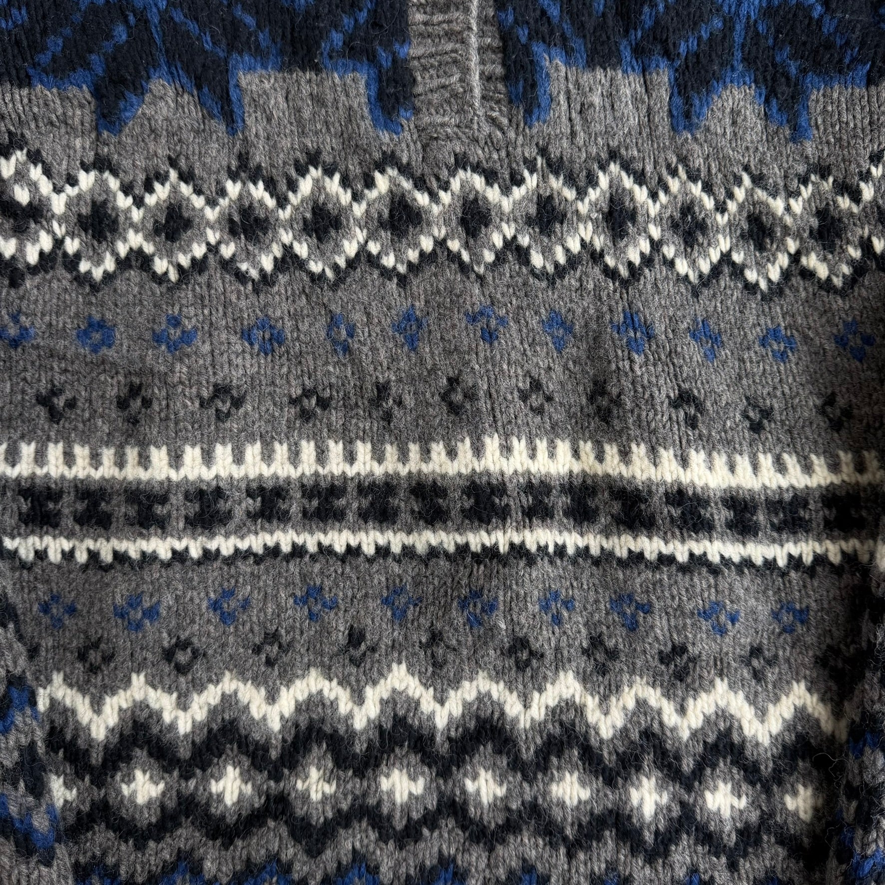 J- Vintage Nuevo Americana Henley Wool Knit Sweater - L