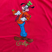 J- Vintage Disney Goofy Embroidered Character & Text Graphic Tee - L