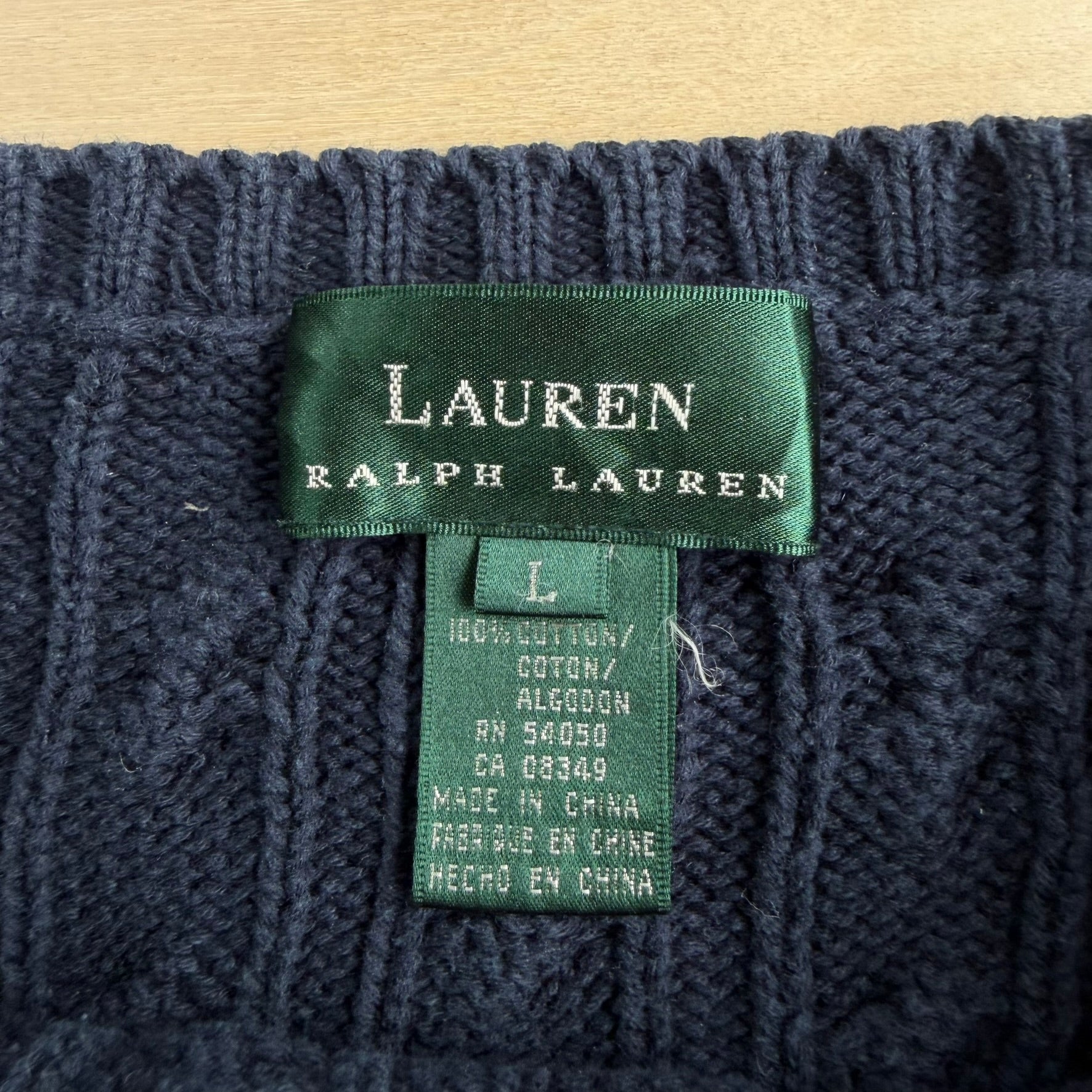 J- Vintage Women's Ralph Lauren LRL Embroidered Logo Knit Sweater - L
