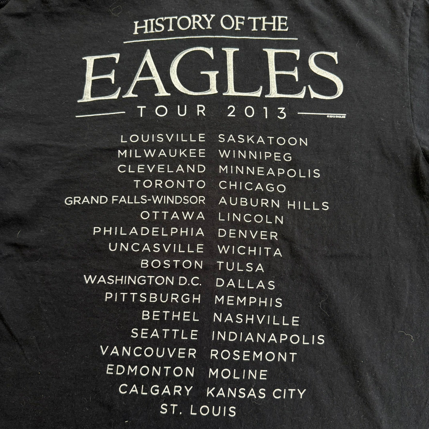 J- Vintage '13 The History Of The Eagles Tour Picture Tee - L