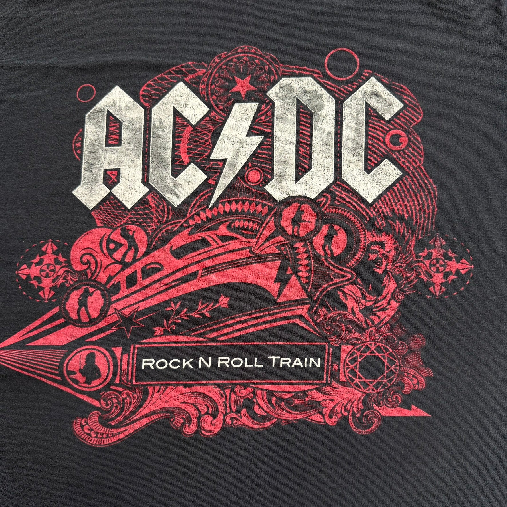 J- Vintage '09 AC/DC Black Ice Tour Rock n Roll Train Graphic Tee - XL