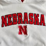 J- Vintage University Of Nebraska Embroidered Text Champ Sports Tag Hoodie - L