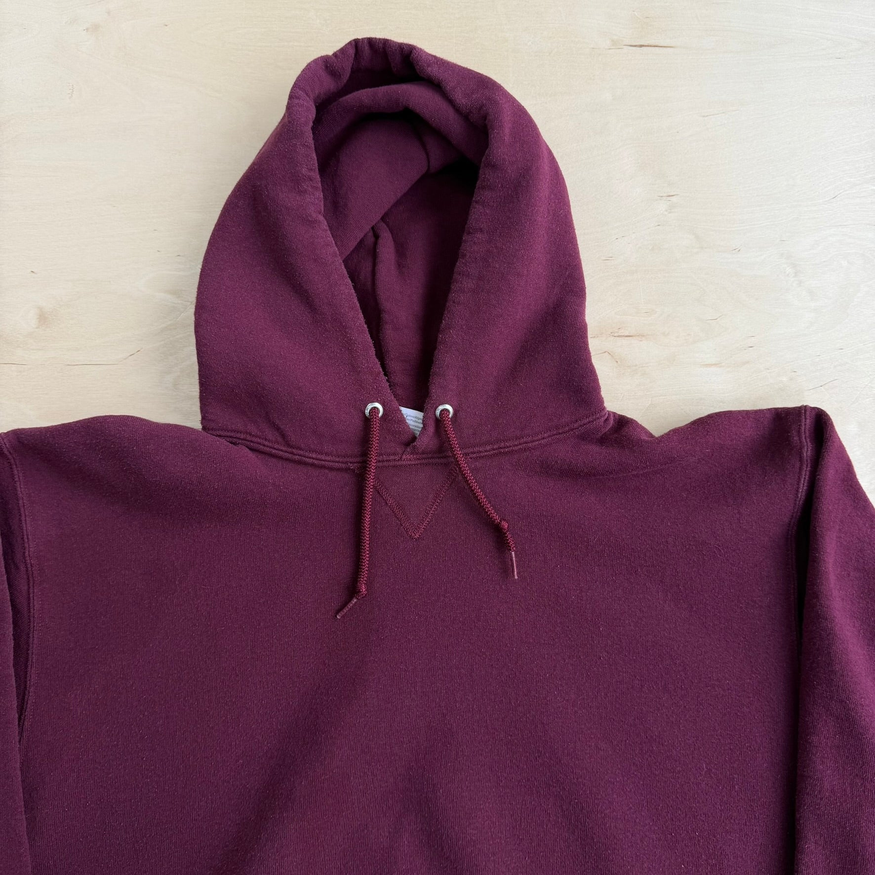 J- Vintage Russell Athletics Blank Maroon Hoodie - XL