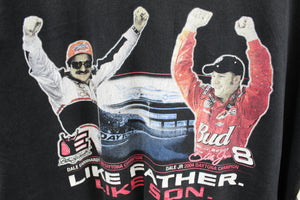 Z - Vintage 1998 Nascar Dale Jr Like Father Like Son Champions Picture Tee