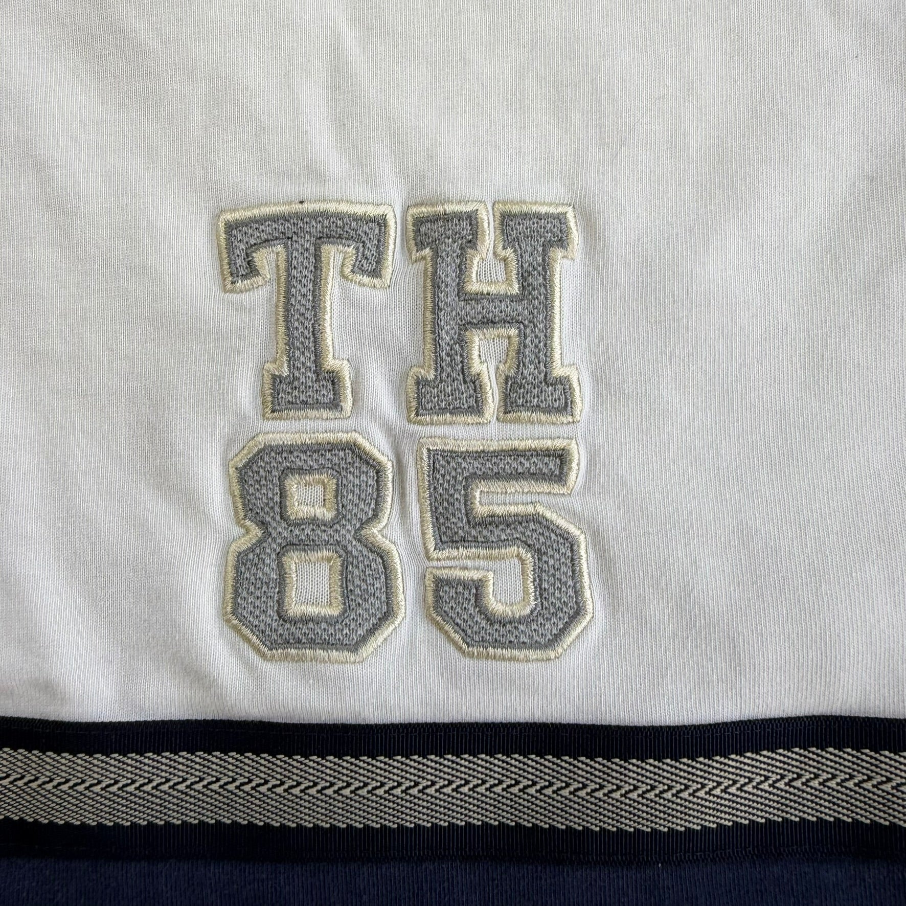 J- Vintage Tommy Hilfiger Embroidered Text Rugby Shirt - L
