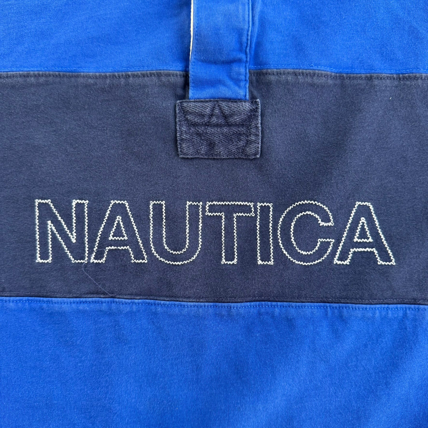 J- Vintage Nautica Embroidered Text Rugby Shirt - L