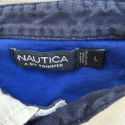 J- Vintage Nautica Embroidered Text Rugby Shirt - L