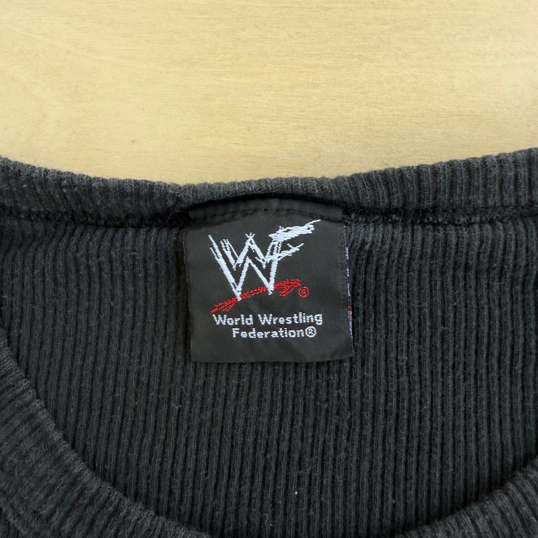 J- Vintage '01 WWE Embroidered Logo Ribbed Knit Tee - 2XL