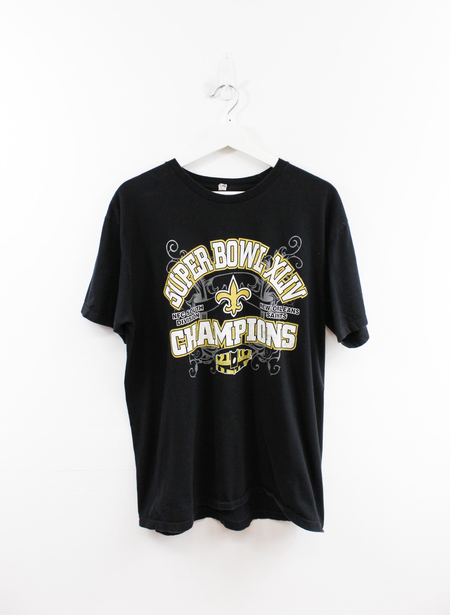 Reebok New Orleans Saints Superbowl XLIV Champions Gray T-Shirt Size L