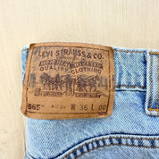 J- Vintage Levi's Orange Tab 565 Made In USA Wide Leg Baggy Jorts - 36 waist 10.5 inseam