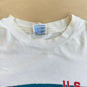 J- Vintage USA Olympic Committee Flag Graphic Made In USA Single Stitch Tee - XL