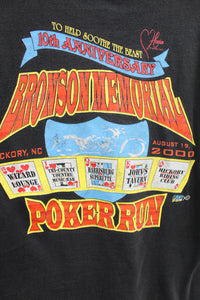 Z - Vintage 2000 Bronson Memorial Poker Run Bike Pocket Tee