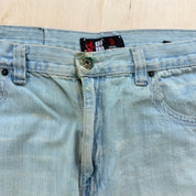 J- Vintage Red BBQ Embroidered Bird Baggy Jorts - 38 waist 12 inseam