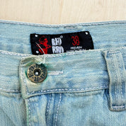 J- Vintage Red BBQ Embroidered Bird Baggy Jorts - 38 waist 12 inseam
