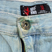 J- Vintage Red BBQ Embroidered Bird Baggy Jorts - 38 waist 12 inseam