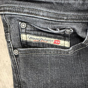J- Vintage Diesel Viker Made In USA Regular Straight Fit Black Jeans - 30x30