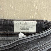 J- Vintage Diesel Viker Made In USA Regular Straight Fit Black Jeans - 30x30