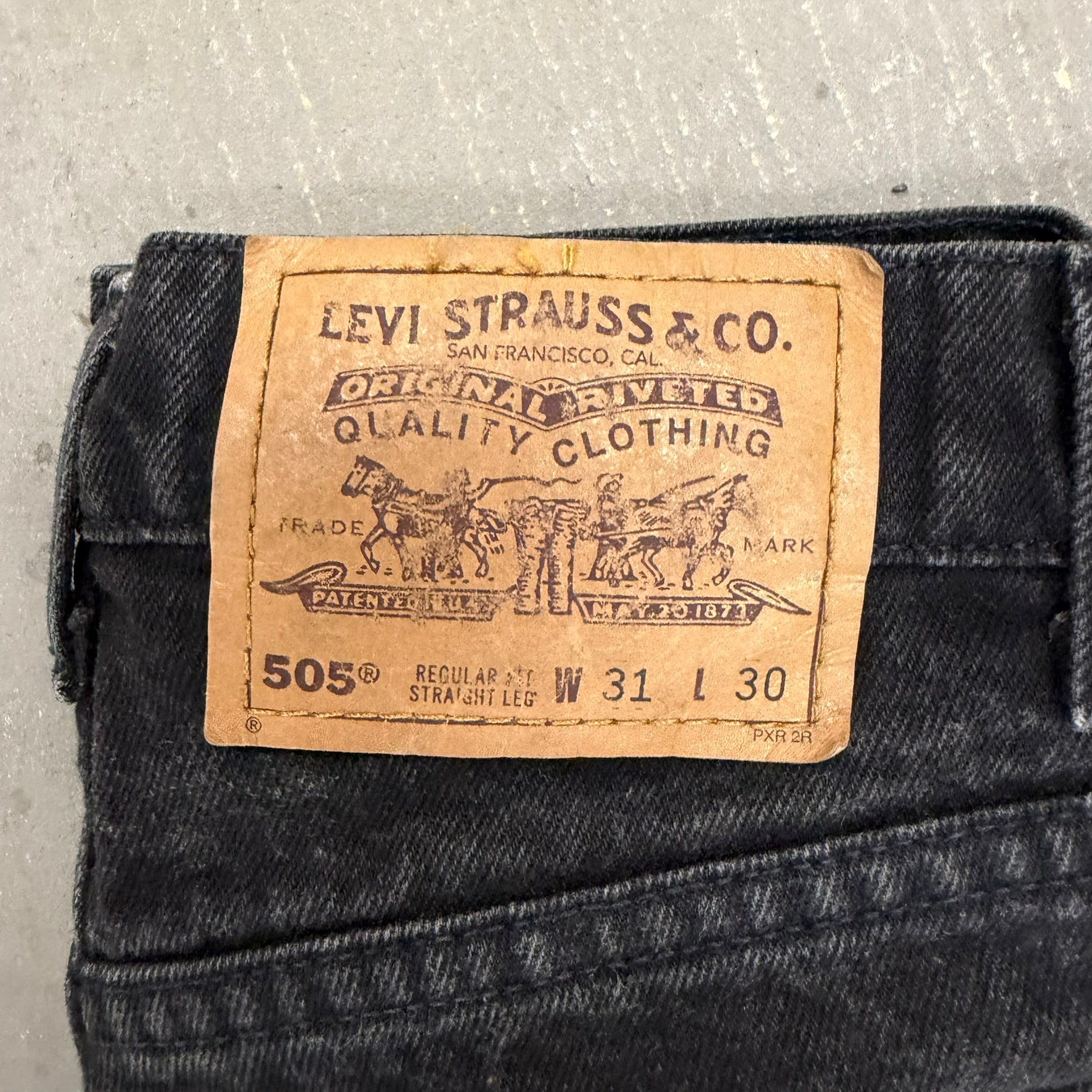 J- Vintage Levi's 505 Orange Tab Made In USA Straight Leg Black Jeans - 31x30