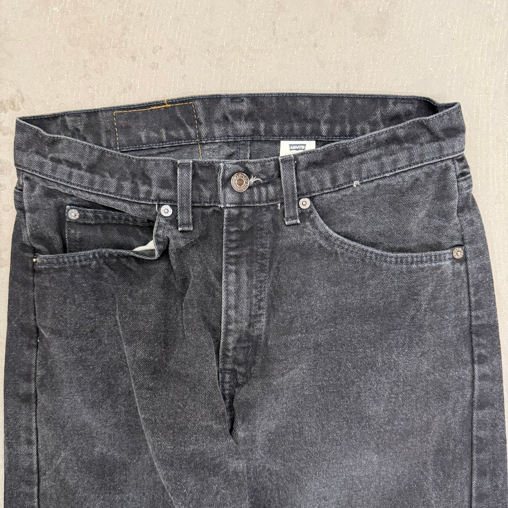 J- Vintage Levi's 505 Orange Tab Made In USA Straight Leg Black Jeans - 31x30