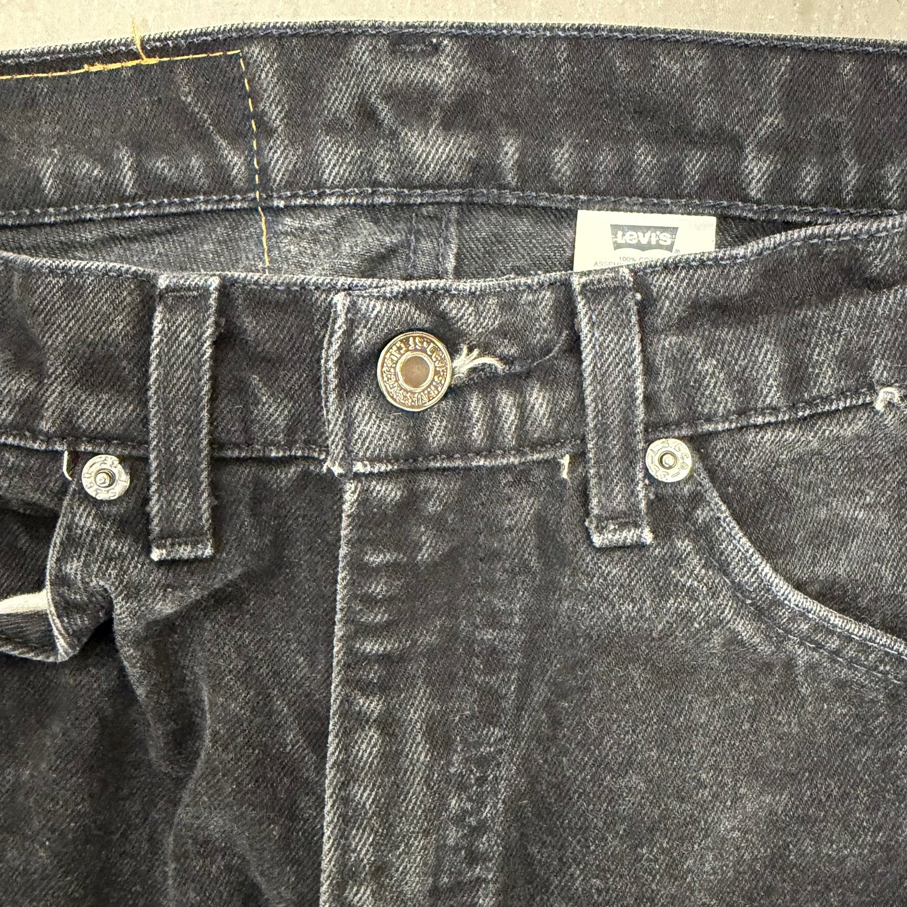 J- Vintage Levi's 505 Orange Tab Made In USA Straight Leg Black Jeans - 31x30