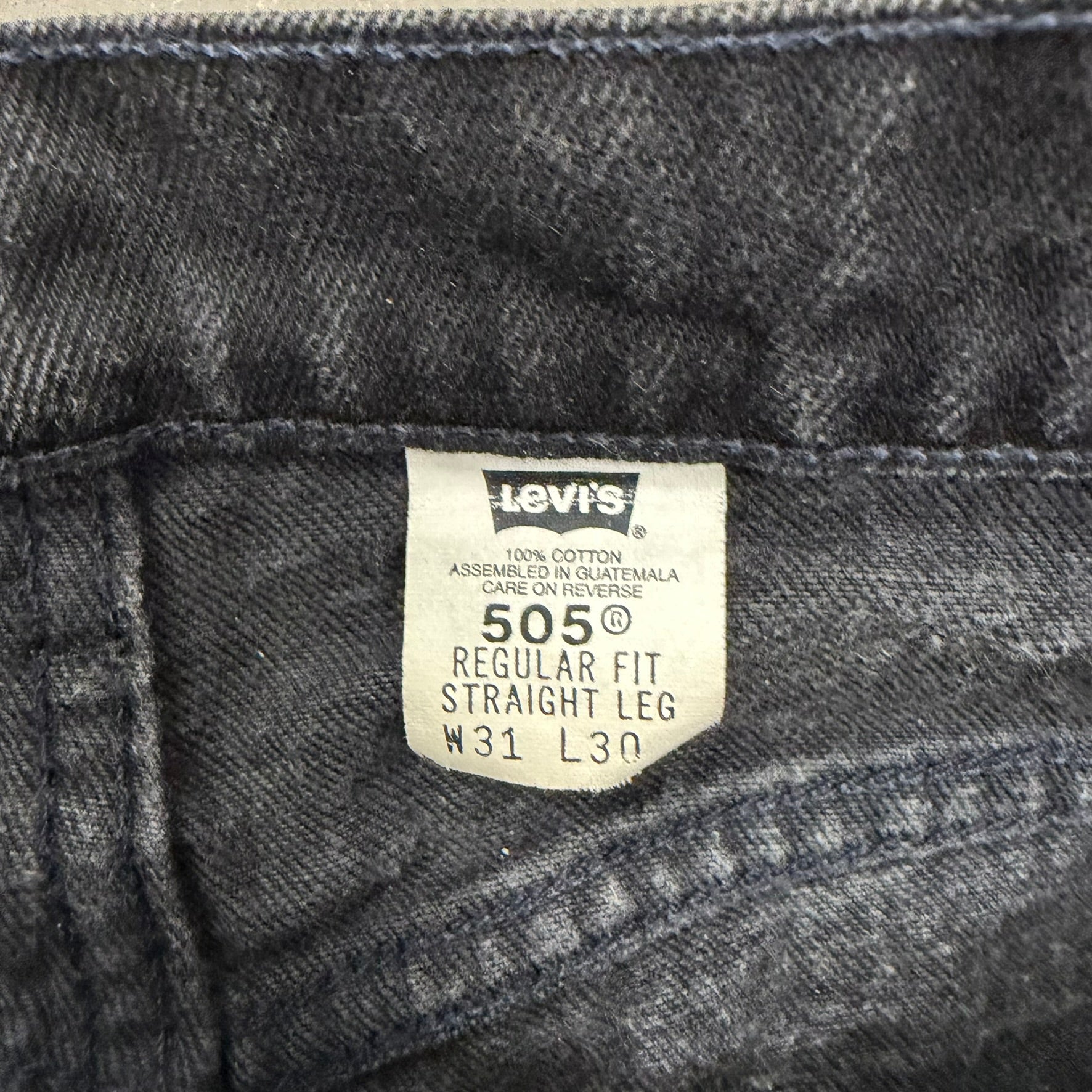 J- Vintage Levi's 505 Orange Tab Made In USA Straight Leg Black Jeans - 31x30