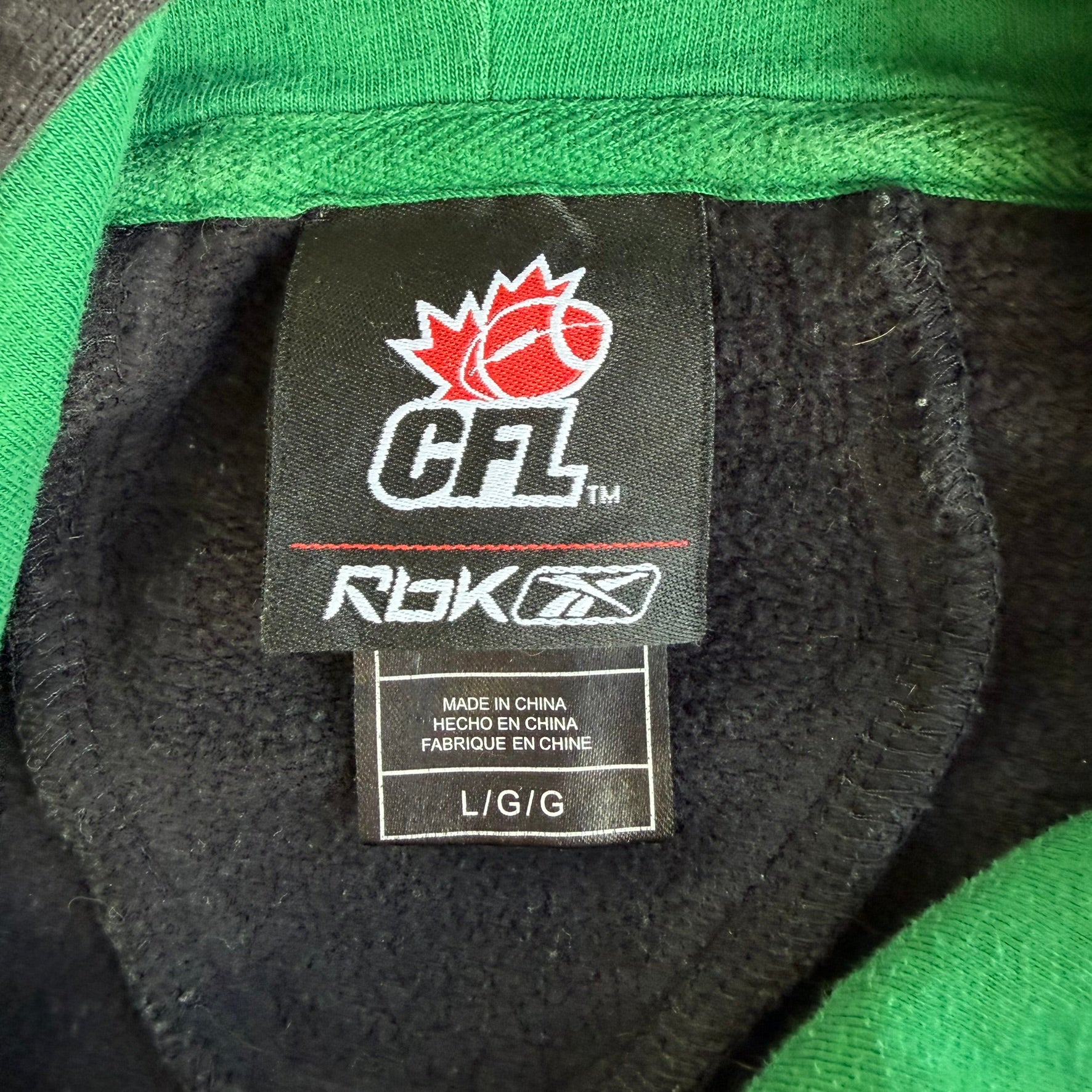 J- Vintage Saskatchewan CFL Reebok Embroidered Text Hoodie - L