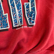 J- Vintage '92 Montreal Canadiens NHL Logo & Text Graphic Hoodie - L