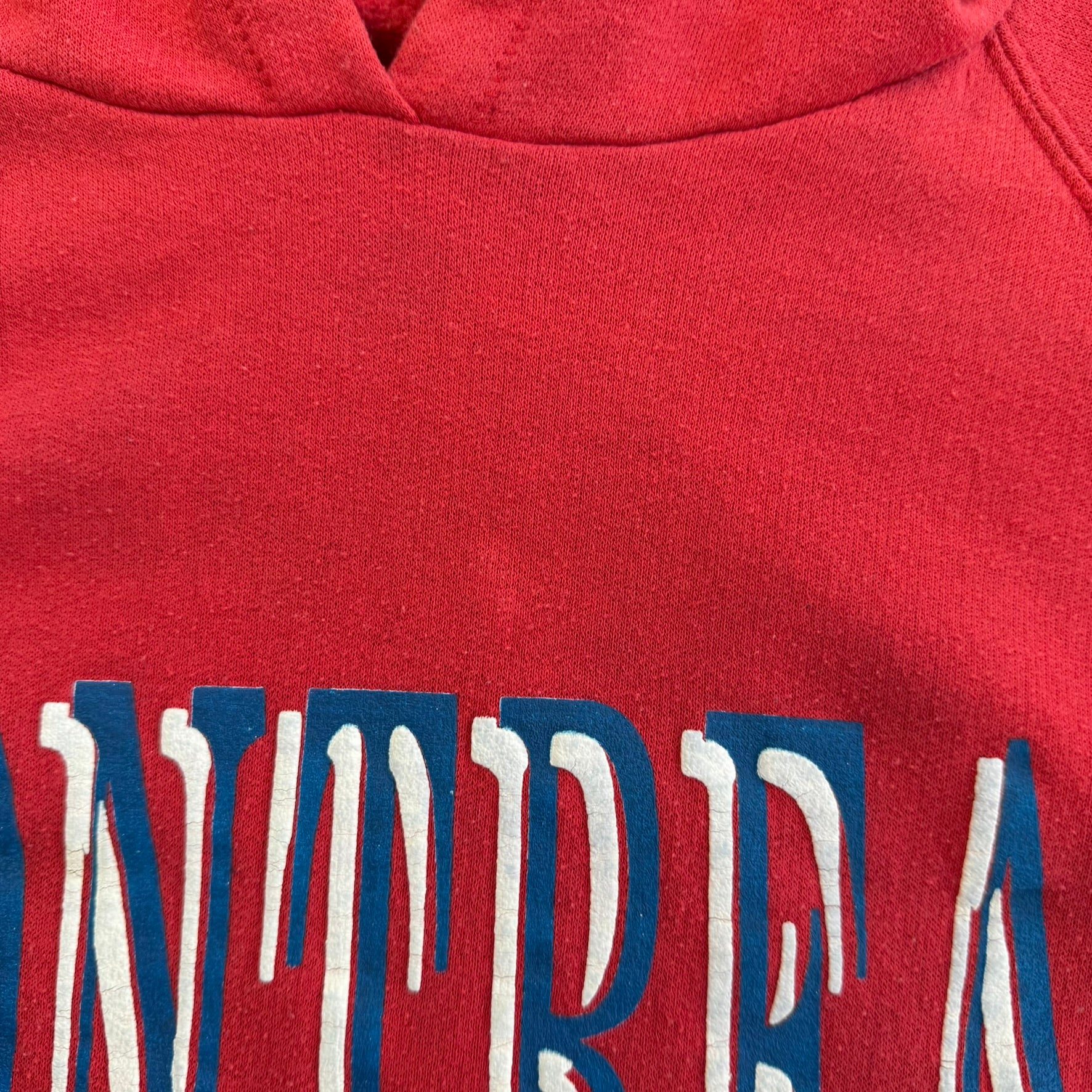 J- Vintage '92 Montreal Canadiens NHL Logo & Text Graphic Hoodie - L